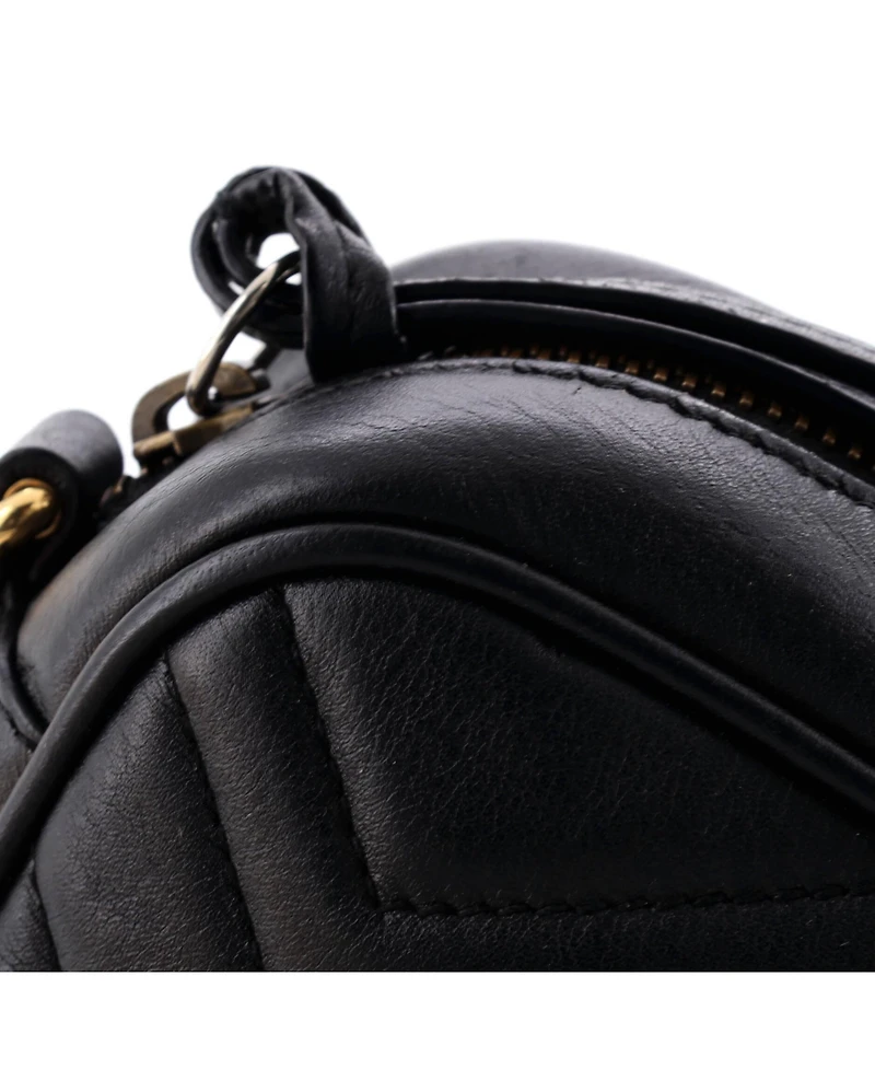 Pre-Owned Gucci Mini Gg Marmont Shoulder Bag Matelasse Leather