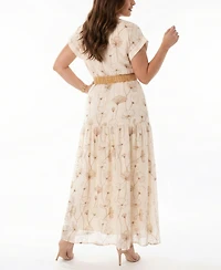 Taylor Plus V-Neck A-Line Maxi Dress