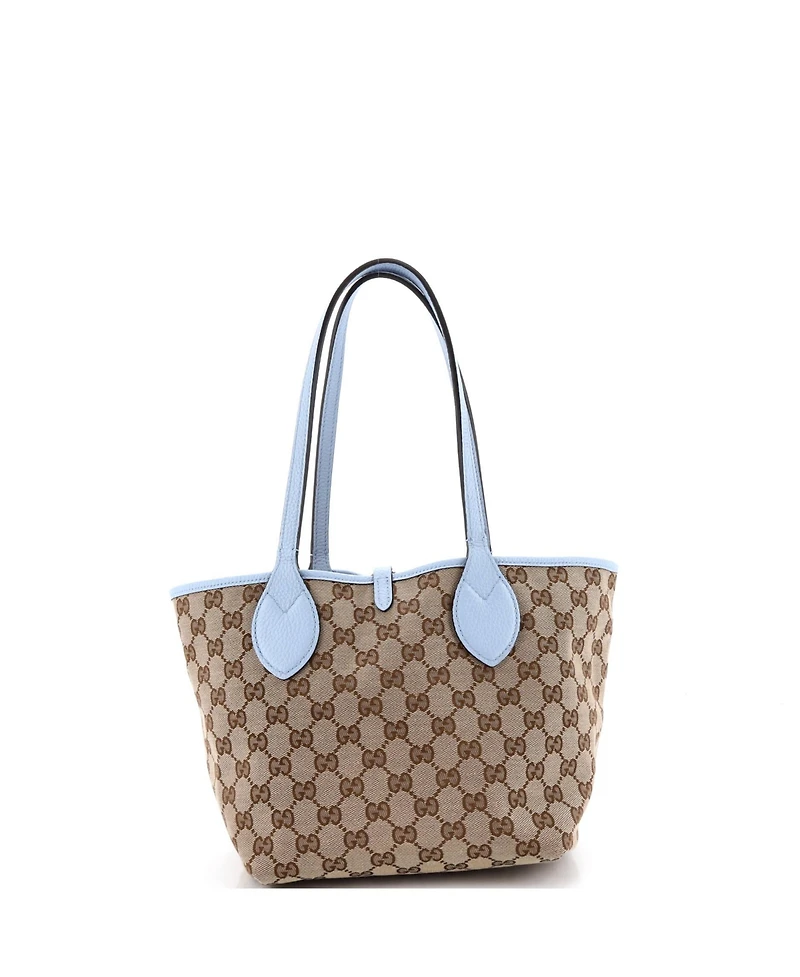 Pre-Owned Gucci Small Reversible Totissima Shopping Tote Leather and Gg Canvas
