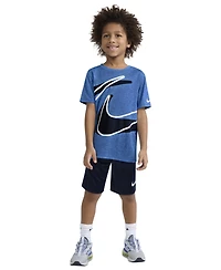 Nike Little Boys Dri-fit Swoosh T-shirt and Shorts Set, 2 Piece