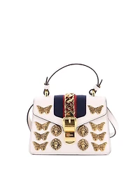 Pre-Owned Gucci Mini Sylvie Top Handle Bag Embellished Leather