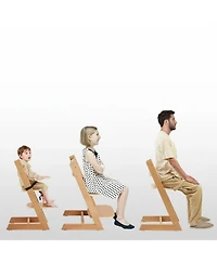 Gouun Toddler Wooden High Chair for Babies and Toddlers Adjustable Convertible Feeding Chair with Tray