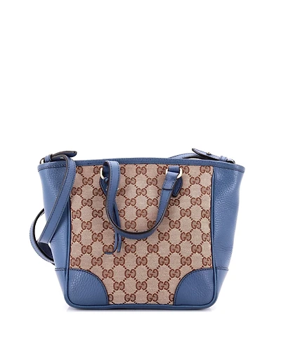 Pre-Owned Gucci Small Bree Convertible Tote Gg Canvas with Leather