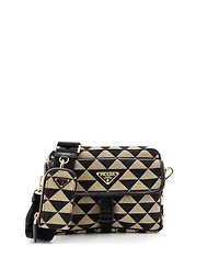 Pre-Owned Prada Small Symbole Front Pocket Zip Messenger Jacquard