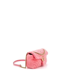 Pre-Owned Gucci Small Gg Marmont Flap Bag Matelasse Shearling