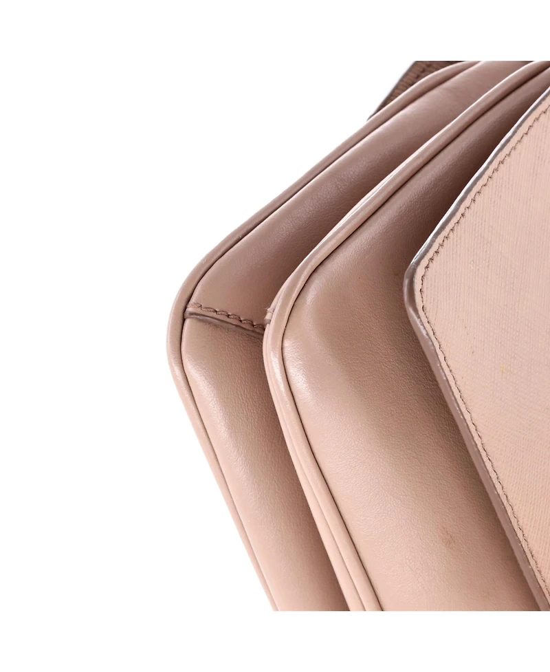 Pre-Owned Prada Small Chain Flap Crossbody Bag Saffiano and Soft Calf