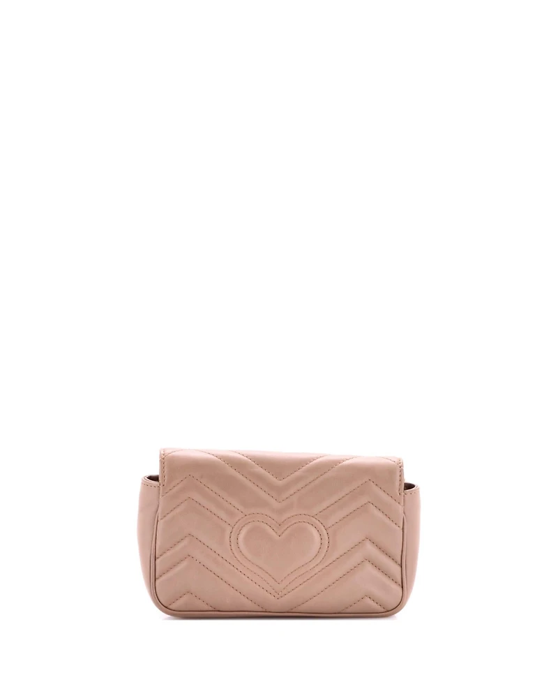 Pre-Owned Gucci Mini Gg Marmont Flap Bag Matelasse Leather
