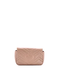 Pre-Owned Gucci Mini Gg Marmont Flap Bag Matelasse Leather
