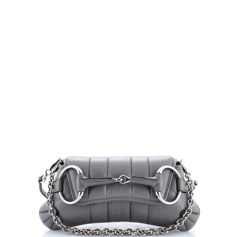 Pre-Owned Gucci Small Horsebit Chain Shoulder Bag Vertical Quilted Leather