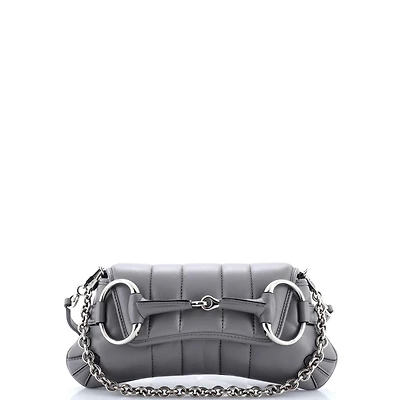 Pre-Owned Gucci Small Horsebit Chain Shoulder Bag Vertical Quilted Leather