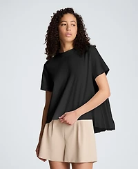 Kenneth Cole Women's Short-Sleeve High-Low Pleated Back T-Shirt