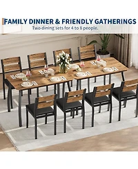 gaomon 5 Piece Dining Table Set for 4, Space-Saving Kitchen Table with Upholstered Chairs, Compact Dinner Set for Small Spaces, Apartment, Dining Room