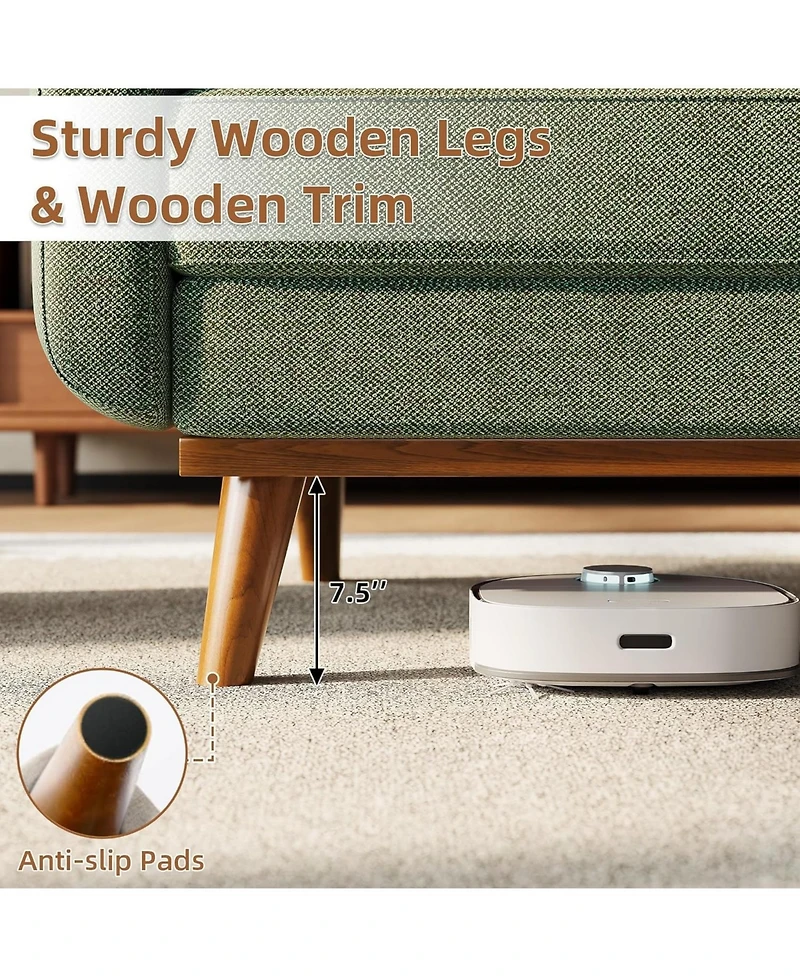 gaomon 65" Loveseat Sofa, Linen 2-Seater Couch with Pillows and Tufted Design