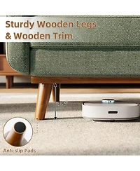 gaomon 65" Loveseat Sofa, Linen 2-Seater Couch with Pillows and Tufted Design