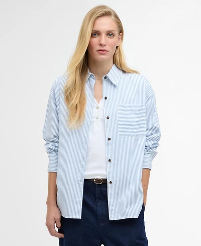 Barbour Women's Polly Striped Pointed Collar Cotton Shirt