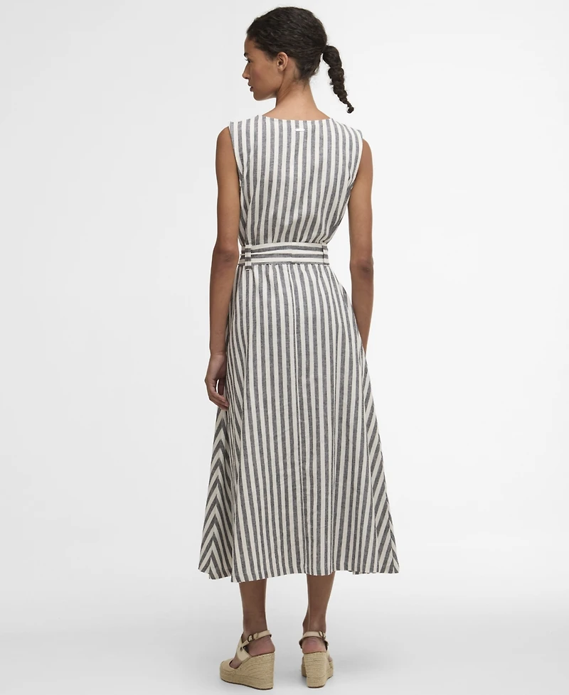 Barbour Women's Inez Sleeveless Striped Midi Dress