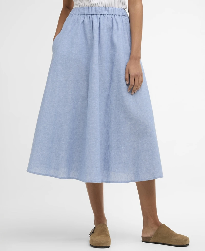 Barbour Women's Sutton Chambray Midi Skirt