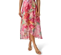 Adrianna Papell Petite Printed High-Low Dress