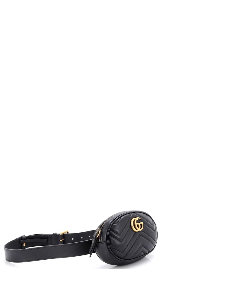 Pre-Owned Gucci Gg Marmont Belt Bag Matelasse Leather