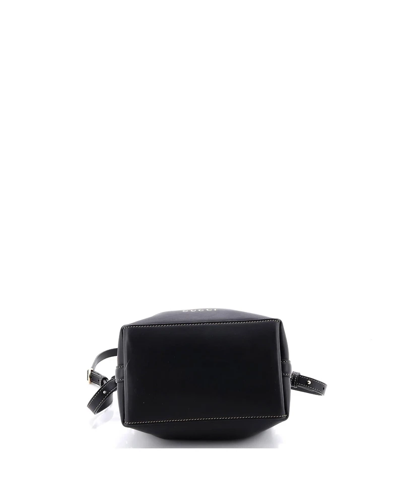 Pre-Owned Gucci Small Emblem Bucket Bag Leather