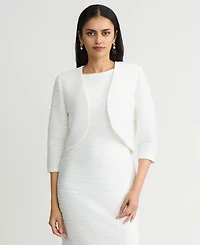 Kasper Women's Wave Knit 3/4-Sleeve Shrug, Regular & Petite