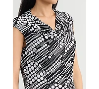 Kasper Women's Printed Cowlneck Top