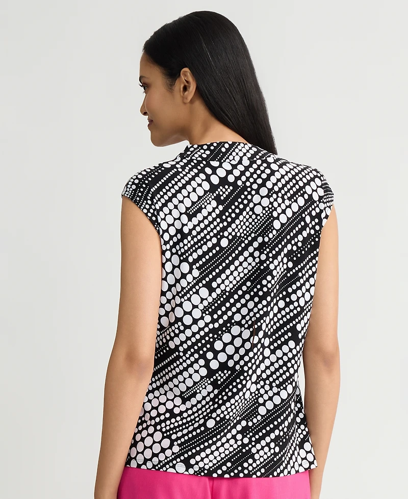 Kasper Women's Printed Cowlneck Top