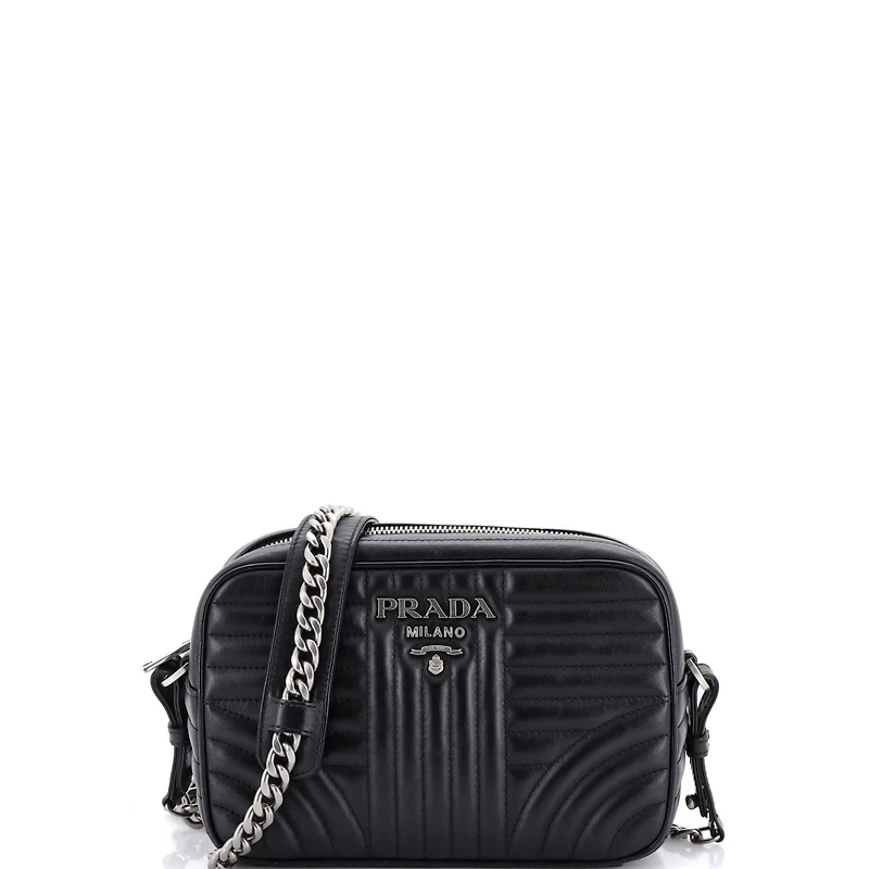 Pre-Owned Prada Small Camera Bag Diagramme Quilted Leather