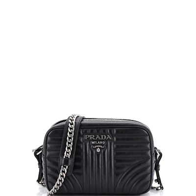 Pre-Owned Prada Small Camera Bag Diagramme Quilted Leather