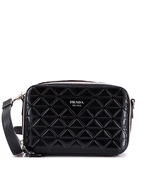 Pre-Owned Prada Brique Camera Crossbody Bag Embossed Leather