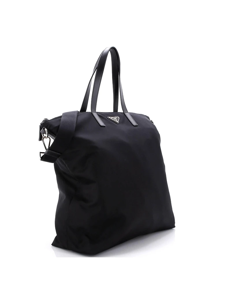 Pre-Owned Prada Large Vela Zip Top Convertible Tote Tessuto