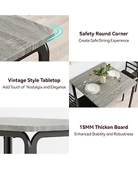 gaomon Dining Table for 2, Small Square kitchen Dinner Table Set for 2,Space Saving Wood Modern Dinette With Upholstered,Dining Room Furniture