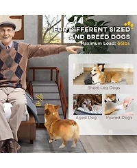 PawHut Wooden Dog Ramp with Removable Guardrails, Non-Slip, 49",