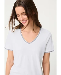 Olsen Women's Embroidered Trim T-Shirt