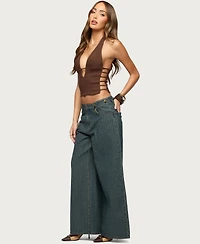 Edikted Women's Aneera Cutout Plunging Halter Top