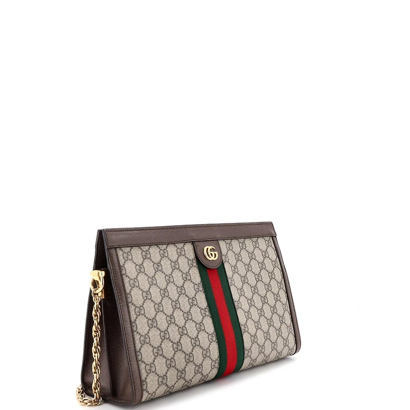 Pre-Owned Gucci Ophidia Chain Shoulder Bag Gg Coated Canvas