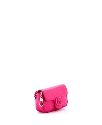 Pre-Owned Gucci Super Mini Gg Marmont Monochrome Flap Bag Matelasse Leather