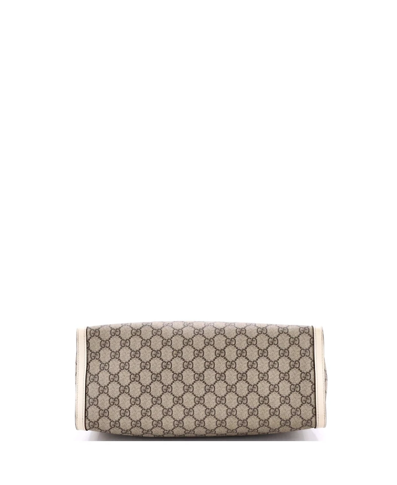 Pre-Owned Gucci Medium Padlock Chain Tote Gg Coated Canvas with Leather