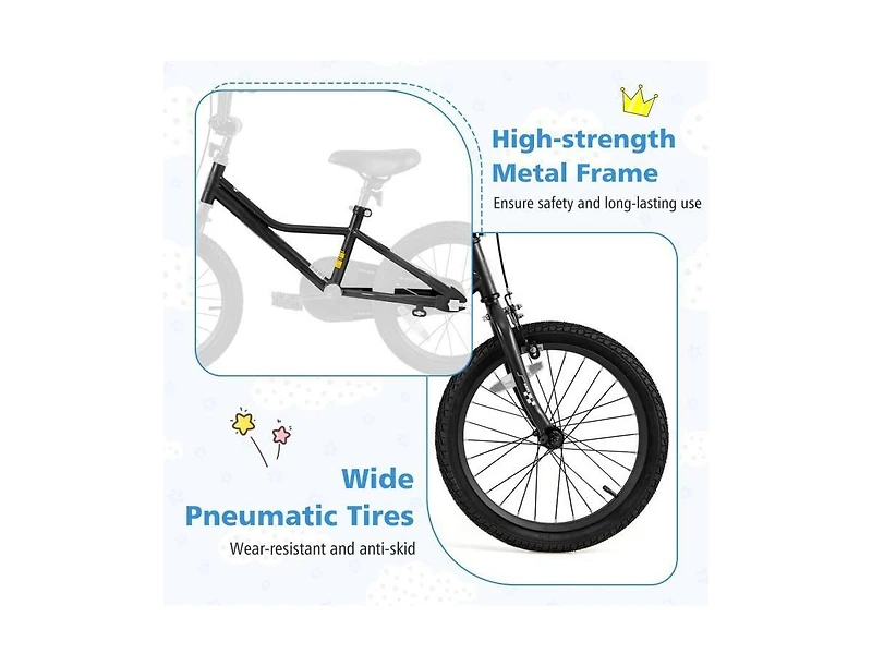 Hongge Kids Bike Adjustable for 4-8 Years Old with Low-Step Frame