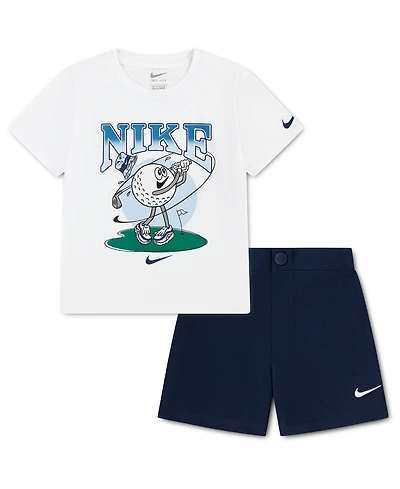Nike Toddler Boys' 2T-4T Short-Sleeve T-Shirt and Shorts, 2-Piece Set