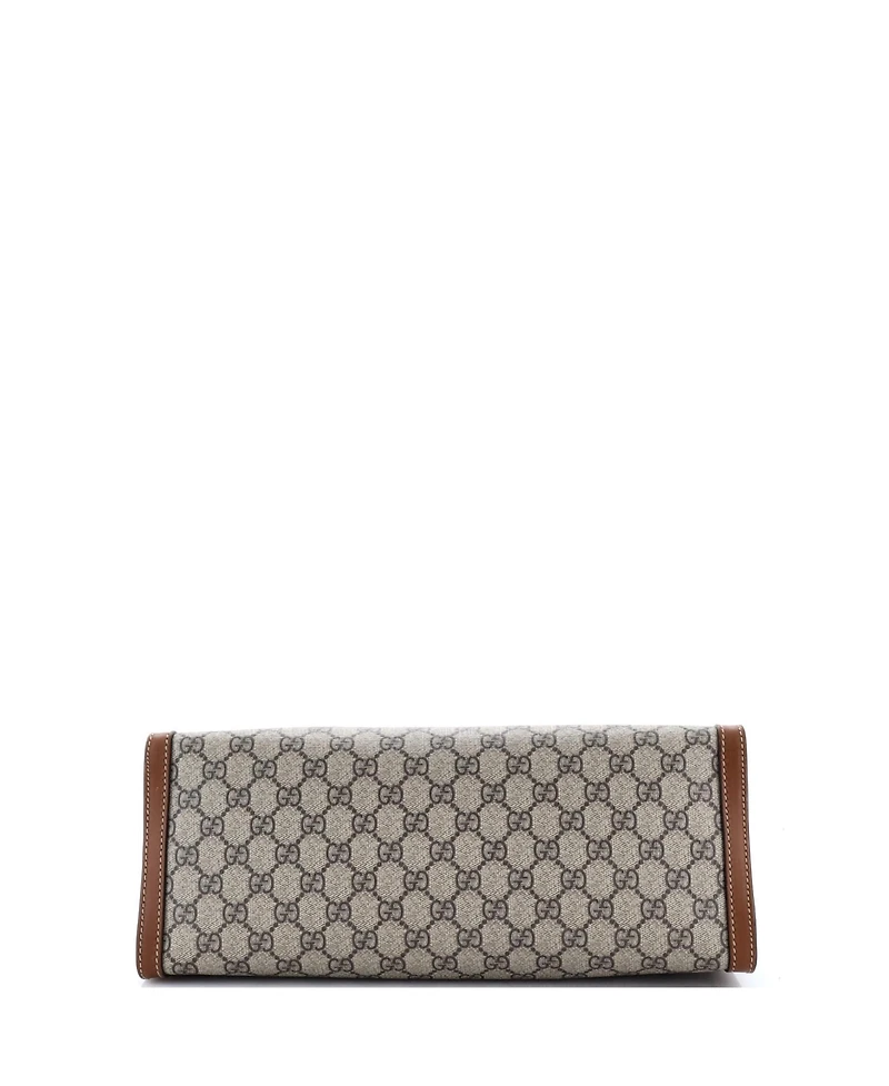 Pre-Owned Gucci Medium Padlock Chain Tote Gg Coated Canvas with Leather