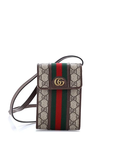 Pre-Owned Gucci Mini Ophidia Vertical Flap Crossbody Bag Gg Coated Canvas