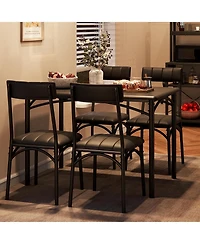 gaomon Kitchen Table and Chairs for 4, Rectangular Dining Set with Upholstered Chairs, Perfect for Small Spaces