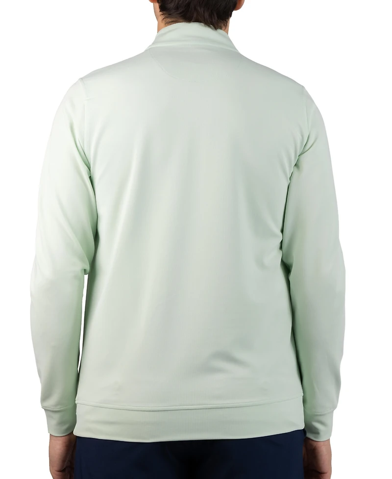 Tailorbyrd Men's Micro Grid Textured Performance Quarter Zip