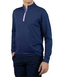 Tailorbyrd Men's Micro Grid Textured Performance Quarter Zip