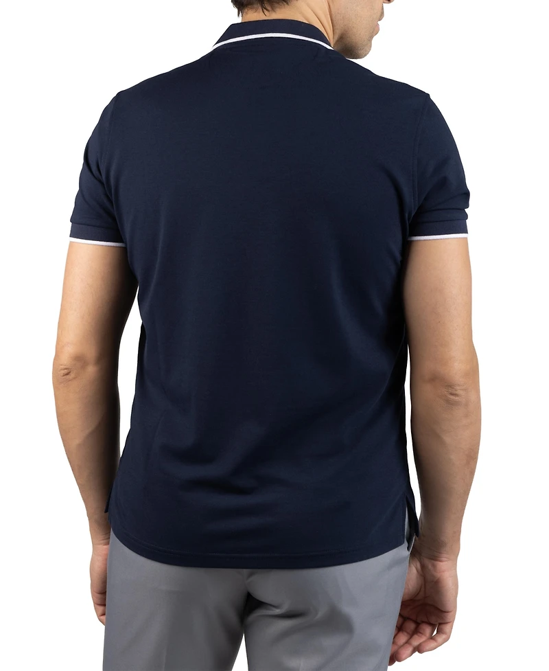 Tailorbyrd Men's Quarter Zip Fine Pique Polo Shirt