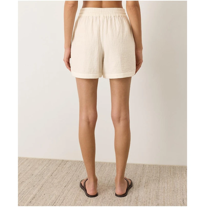 Pact Women's Organic Cotton Coastal Double Gauze Curved Hem Short