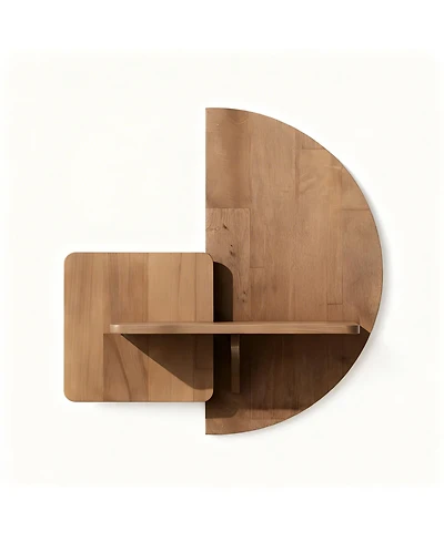 Yigii Solid Wood Floating Nightstand Wall Mounted Walnut Shelf