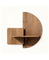 Yigii Solid Wood Floating Nightstand Wall Mounted Walnut Shelf