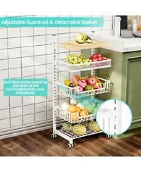 Yigii Fruit Basket Kitchen Cart 5 Tier Adjustable Vegetable Storage shelve